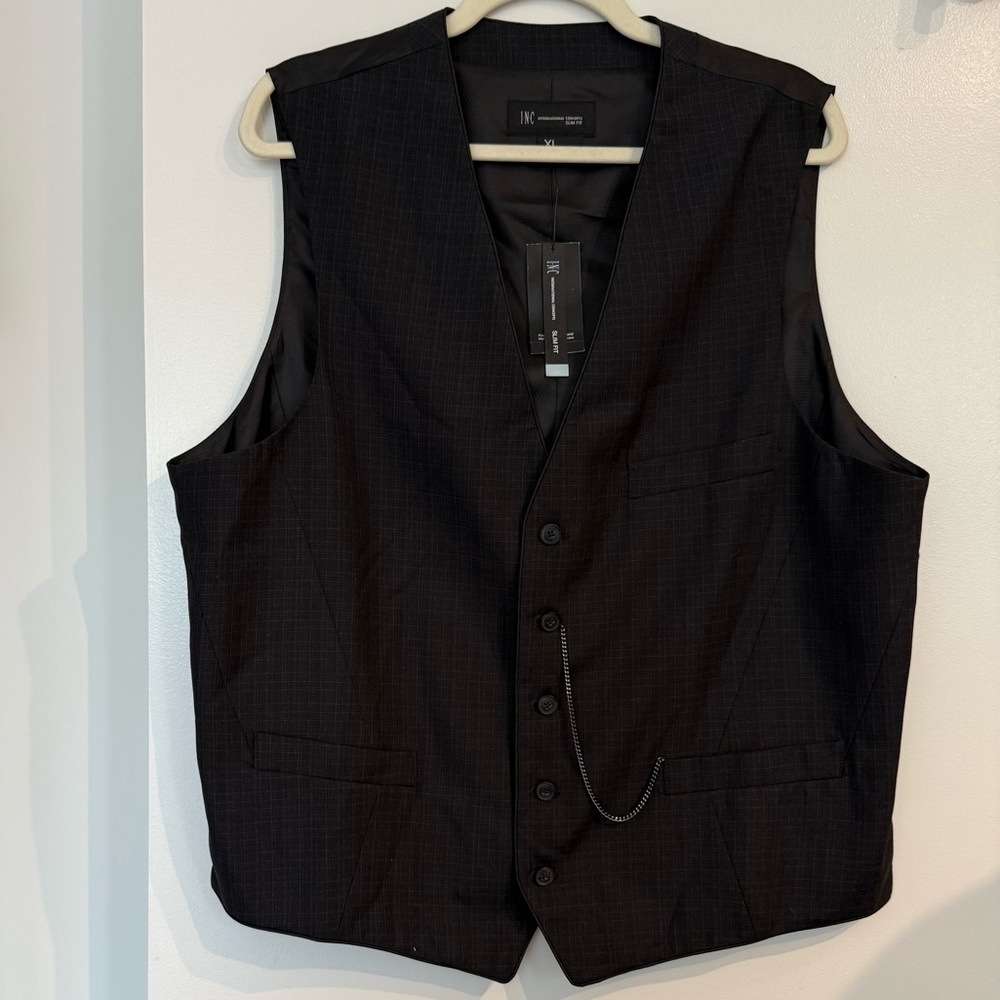 INC International Concepts Black Vest